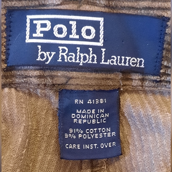 Polo Ralph Lauren Pants Mens 36x34 Brown Corduroy Pleated Preppy Classic - Picture 14 of 16